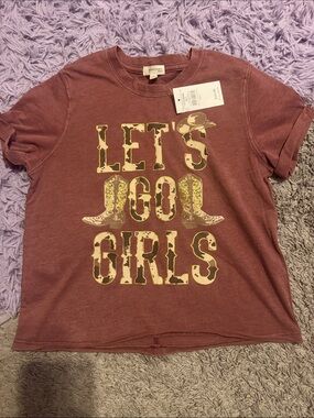 Modish Rebel Girls' 'Let's Go Girls' Graphic Tee - Dusty Rose